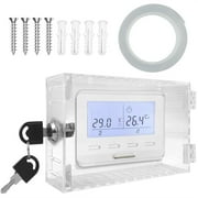 CNKOO Thermostat Lock Box with Key Clear Large Thermostat Cover for Thermostat on Wall Thermostat Guard Fits Thermostats 7.8H x 4.7W inches or Smaller (1 Set)